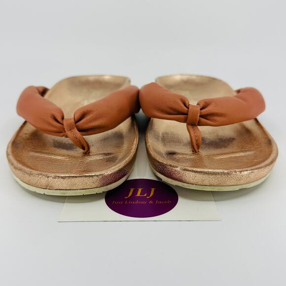 Pedro Garcia Women's Anita Rosette Stucco Leather Thong Sandals Size 38.5/8.5 US - Picture 3 of 14